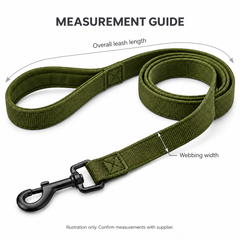 Olive Padded Dog Leash