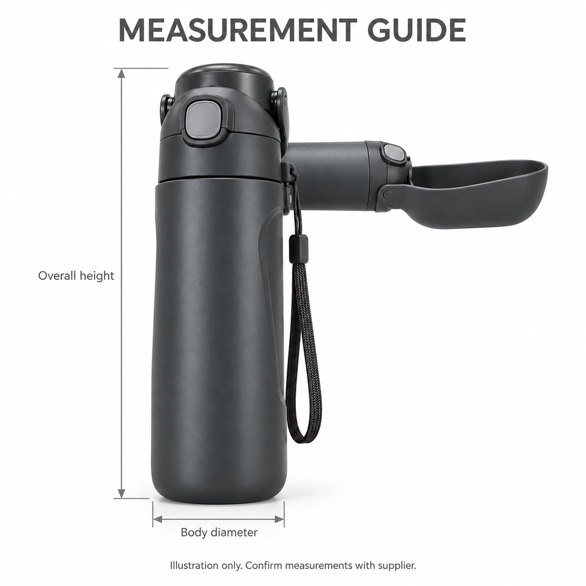 Charcoal Dog Water Bottle