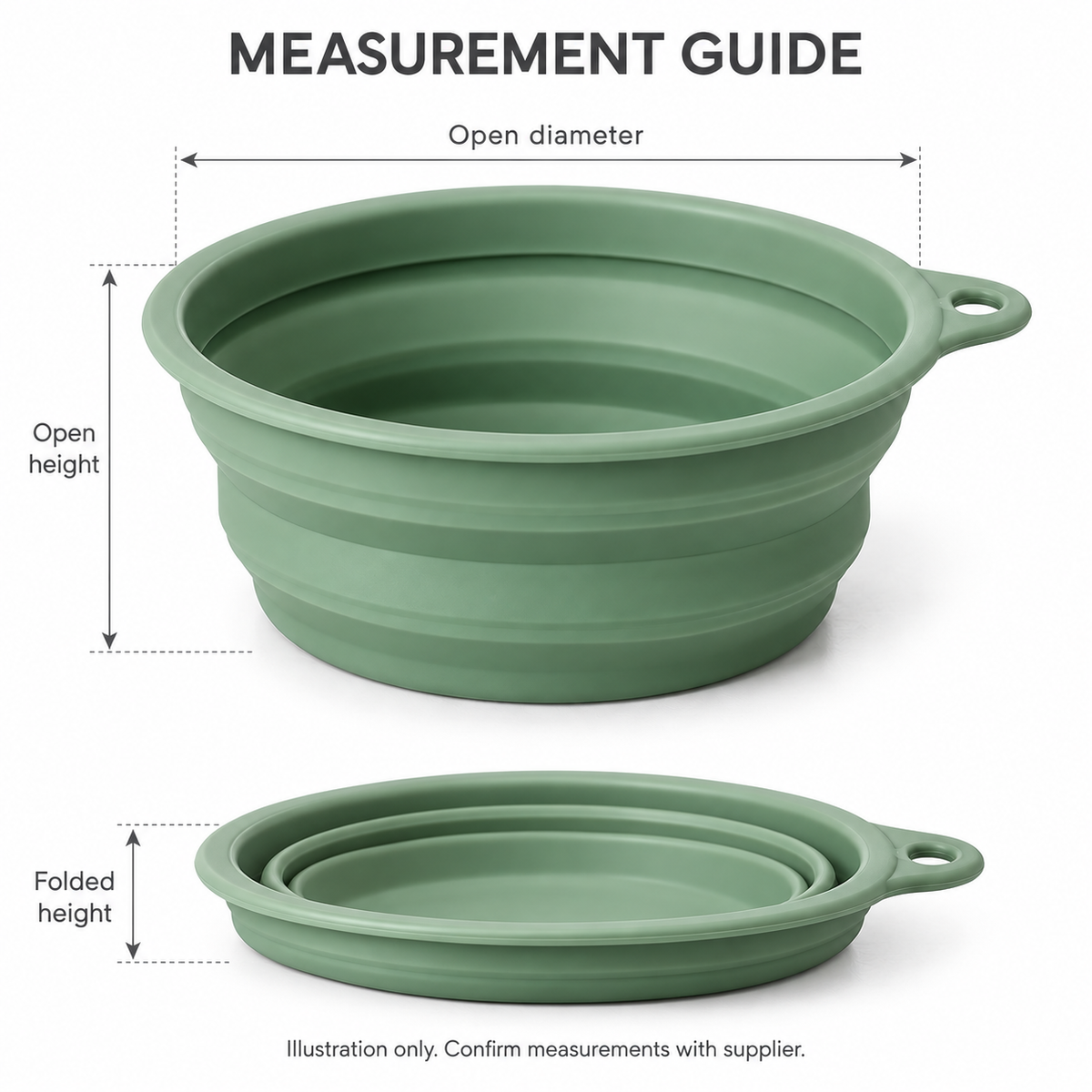 Sage Collapsible Travel Bowl